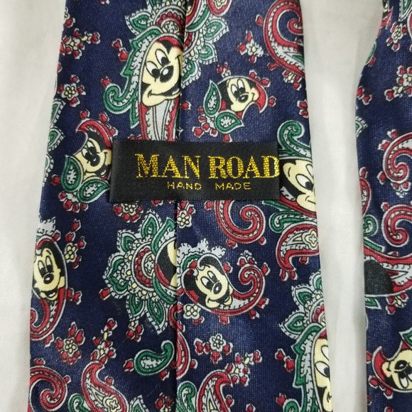 Man Road Neck Tie Blue Red Mickey Mouse - Picture 5 of 5